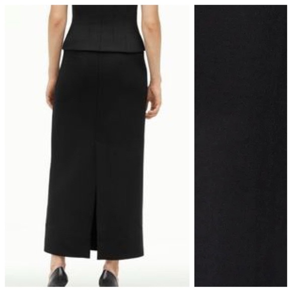 NWT. Zara/Narciso Rodriguez Limited Edition Wool Blend Black Maxi Skirt. Size L. - Picture 3 of 11